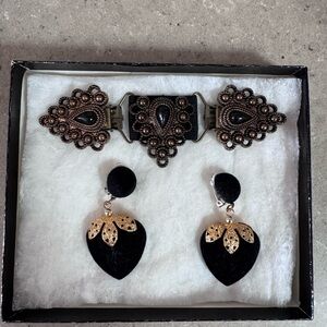 Vintage Earring and Cinch Belt Set